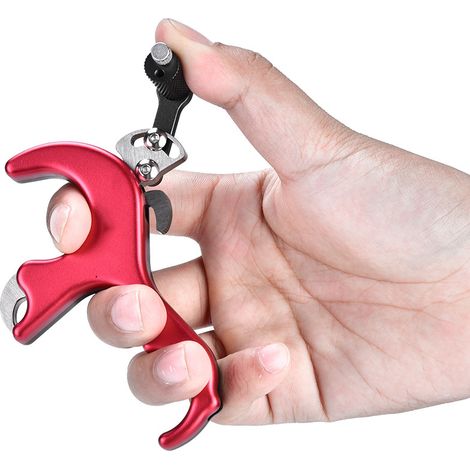 Poignée de déclencheur à 3 doigts pour arc à poulies, conception ergonomique, accessoire de tir à l'arc (Bleu foncé)