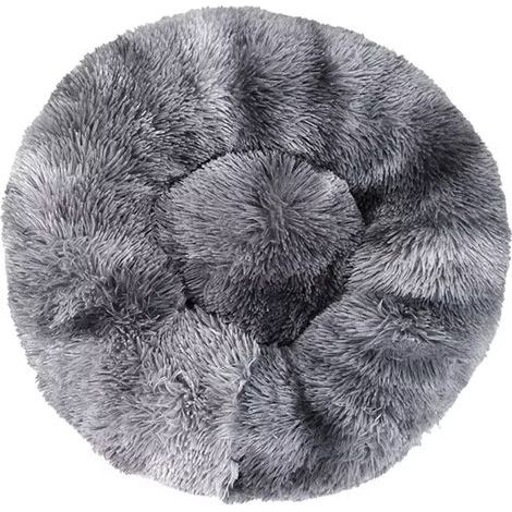Lit pour Chat, Coussin Fluffy, Doux Lavable pour Chats Chiens (Tie-dye gris foncé, 40 cm), (1/5)