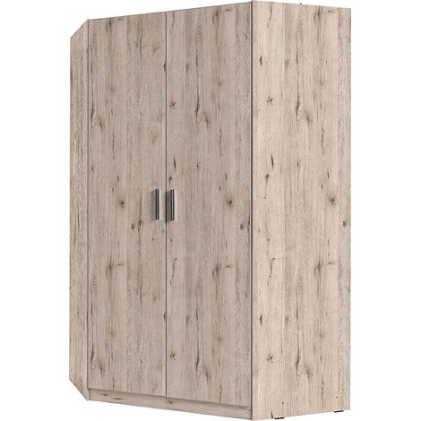 Eck-Kleiderschrank 2-türig, Eiche, SELAWIK-166 (1/5)