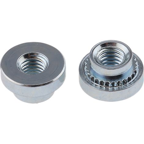 Rs Pro – Ecrou cylindrique autosertissable M3 – Acier passivé et zinc – Filetage métrique pas standard – Sachet de 50 unités