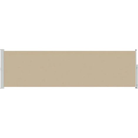 Rideau latéral rétractable, beige, 500 x 117 cm, polyester. (1/5)