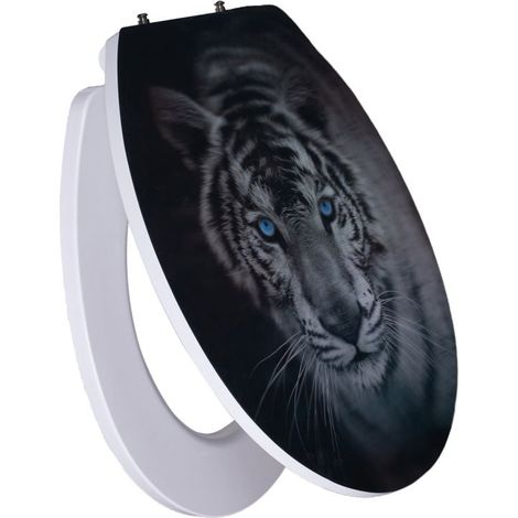 Primaster WC-Sitz mit Absenkautomatik Tiger 3D weiß Toilettensitz Toilettendeckel (1/3)