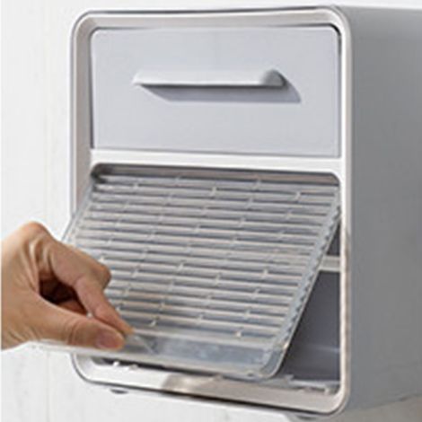 Kreativer Toilettenpapierhalter fürs Badezimmer, leichte und elegante Toilettenpapierbox, wasserdichte Aufbewahrungshalterung, Wandmontage ohne Bohren, grau (1/5)
