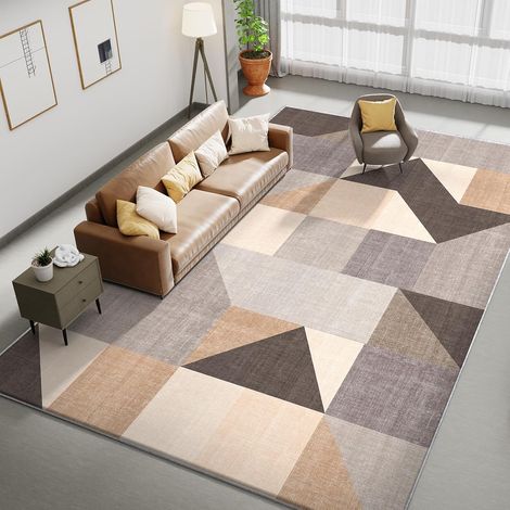 1 Tapis Salon 160x230 cm Mousse épaisse Design géométrique Antidérapant Lavable en Machine Pour Chambre Adulte Salle à Manger