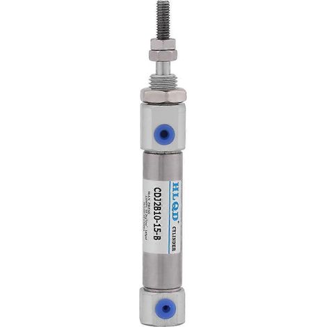 Mini vérin pneumatique double effet en acier inoxydable, course de 15 mm/0,6 pouce, pression max. de 1 MPa