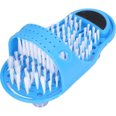 Tapis de douche exfoliant pour pieds + Sans marque + Modèle universel + PVC bleu avec ventouses antidérapantes 28,5cm (1/5)