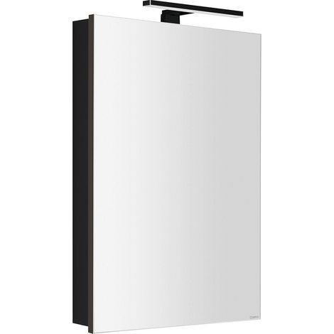 Sapho Greta - Armoire miroir avec éclairage LED 50x70x14 cm, 1 portes, charnières à droite, noir mat GR055-0035 (1/3)