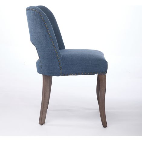 Chaise de salle à manger pratique en Tissu, couleur Bleu, 58 x 51 x 82 cm, pour salle à manger, cuisine et café, de qualité supérieure (1/5)