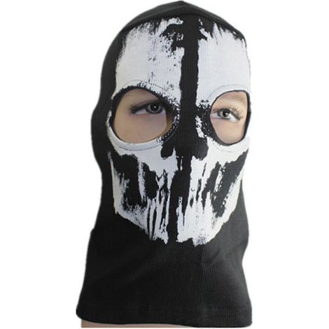Masque de moto extensible camouflage indéformable, motif tête de mort, accessoire d'Halloween (1/5)