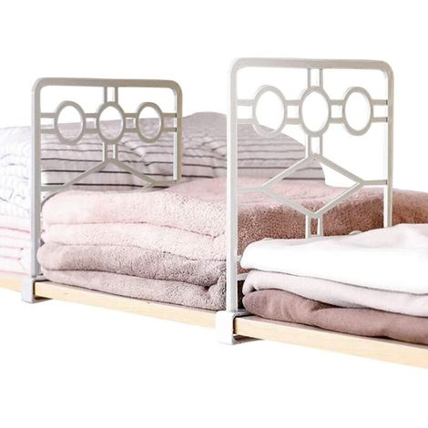 4 pcs Séparateur Armoire sans Perçage d'Aménagement Placard en PP pour Armoire Tiroir Cuisine Maison -Blanc et Gris-Fei Yu (1/5)