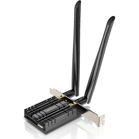 Carte PCIe WiFi 6 1800Mbps avec Bluetooth 5.2, Double Bande 2.4GHz/5GHz pour PC (1/5)