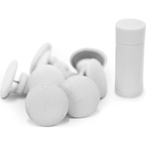 Lot de 16 Attaches magnétiques en Tissu Blanc avec clé magnétique pour Un Retrait Facile. Lot de 16 Attaches de Couette Qui se verrouillent en Toute sécurité et Peuvent Supporter jusqu'à (1/5)
