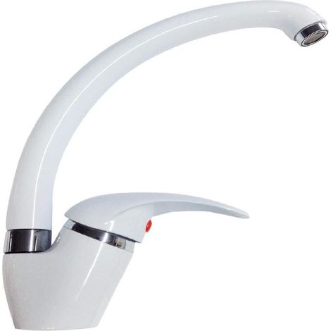 Grifo de cocina blanco clásico