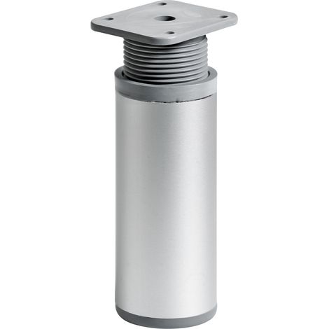 Hettich Möbelfuß 4,0 x 10 - 11,5 cm Aluminium-Optik - 1 Stück Möbelfuß
