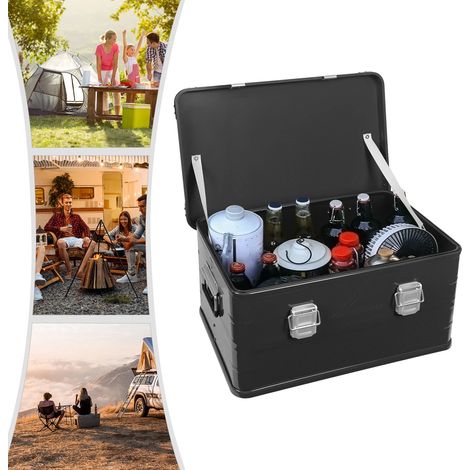 Boîte de rangement 50L, Capacité de charge : 20kg, boîte de rangement camping, Pour d'organiser et de ranger articles de camping essentiels tels que nourriture, sacs de couchage, sets de pique-nique