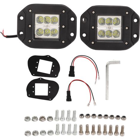 1 paire de phares de conduite LED tout-terrain DC 12-24 V, étanche IP67, 4 W, haute luminosité, dosettes de remplacement pour Polaris Sportsman (1/5)