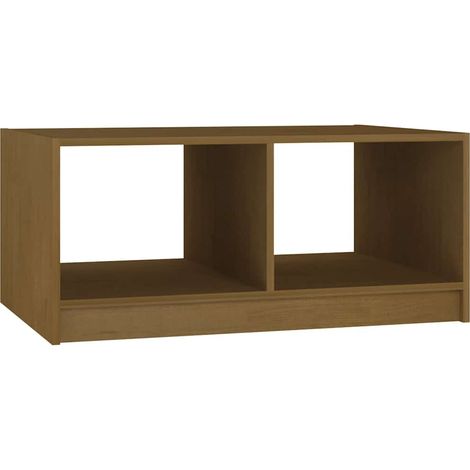 Tavolino da Salotto Tavolino da Soggiorno Tavolino da caffè ambra 75x50x33,5 cm Legno Massello di Pino (1/5)