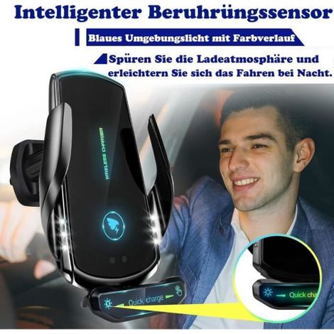 Chargeur Induction Voiture - 15 W - Support Automatique - Fixation Ventouse Ou Clip - 1 Pièce (1/4)