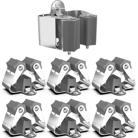 6pcs - Porte-balais Mural - Support Outils Jardin - Acier Galvanisé Résistant Humidité - Pour Balai Serpillère Râteau - Garage Abri Salle De Bain - Argent - 18-35cm