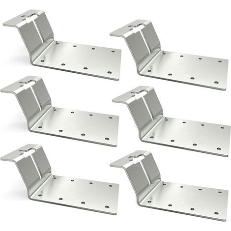 Supports de poteaux en forme de T, argentés, 11,4 × 7,6 × 5,1 cm, lot de 6 Supports de clôture pour poteaux de clôture en forme de T (1/5)