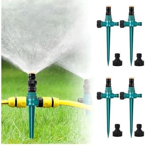 Ensemble d'arrosage de jardin 4 pièces - Arroseur automatique à 360° - Système d'irrigation réglable (1/5)