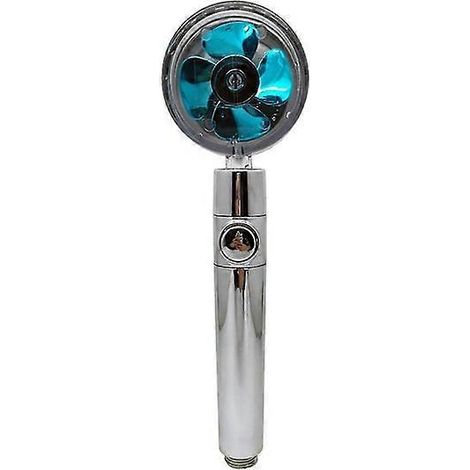 Pommeau de douche amovible haute pression avec bouton d'arrêt (bleu) (1/5)