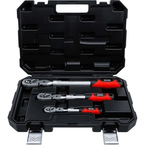 BGS DIY Set di chiavi a ratch con lunghezza regolabile cromo 3 misure