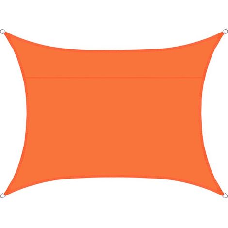 Voile d\'ombrage rectangulaire imperméable, 98% UV imperméable, extérieur cour patio jardin parking(Couleur orange,2X1.8M)