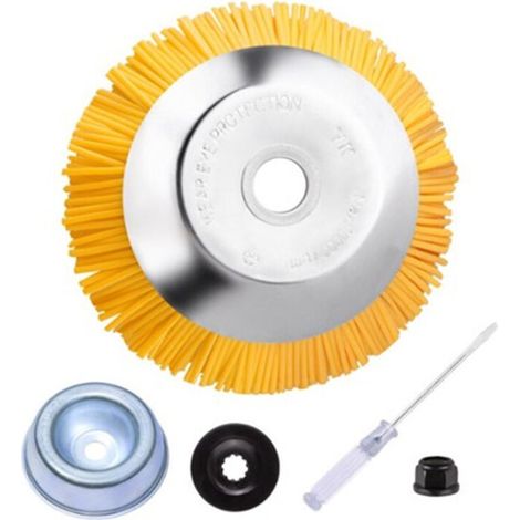 Nylon Weed Brush - Universal Round Brush for Brushcutter - Durable Garden Tools - 200mm x 25.4mm