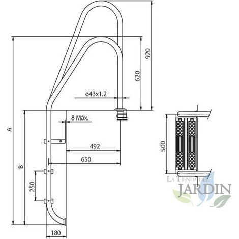 Échelle de piscine en acier inoxydable 304 avec marches antidérapantes - VGEBY - Jardin Échelle de piscine en acier inoxydable 304 avec marches antidérapantes - VGEBY - Jardin