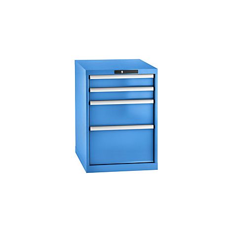 Cajonera  chapa de acero  H x A 800 x 564 mm  4 cajones  azul