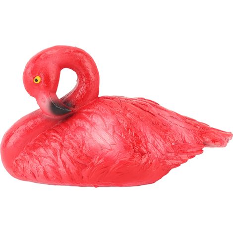 Flamants roses décoratifs flottants pour bassin, aquarium, jardin, terrasse, pelouse. Petit flamant rose rouge au repos. (1/5)