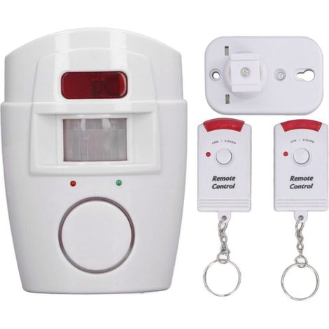 Alarme de détecteur de mouvement extérieur Antivol Télécommande Son Lumière Mode silencieux Alarme d'allée sans fil pour maison Ferme, (1/4)