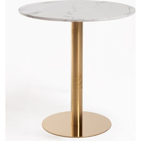 Mesas Auxiliares - Mesa Firro Redonda 70cm Golden - Blanco (1/5)