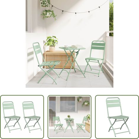Chaise de jardin moderne - Chaise de jardin pliante 2 pcs Menthe claire 42 x 52 x 82 cm (1/5)