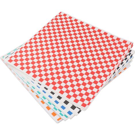 240 feuilles de papier sulfurisé à carreaux, résistant à la graisse, pour emballage de sandwichs. (1/5)