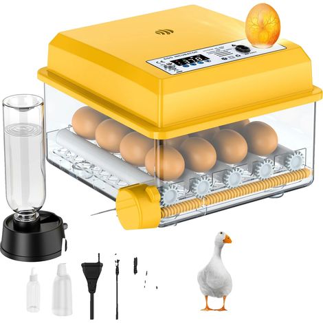 Incubadora de huevos, rotación automática, control digital de temperatura, 16 huevos. (1/2)