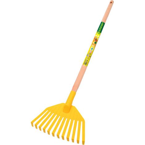 LEBORGNE Balai Gazon Plastique Enfant - manche bois certifié PEFC 100%