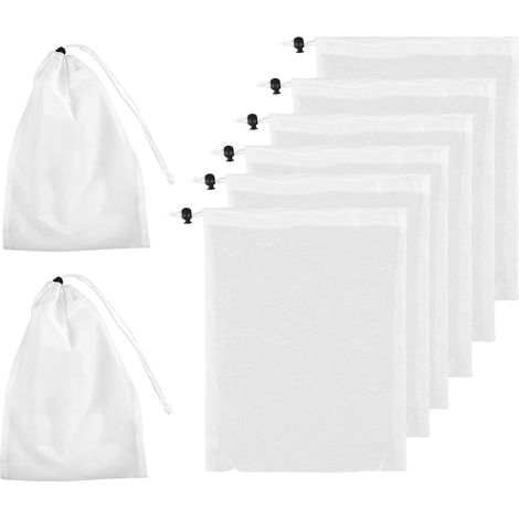 8 Pack Swimming Pool Filter Bag, 31x23cm Reusable Fine Mesh Bag Fine Seam Filter Bag Aquarium Replacement Bag for Pool Vacuum Cleaner for Swimming Pool Spa Leaf Cleaner