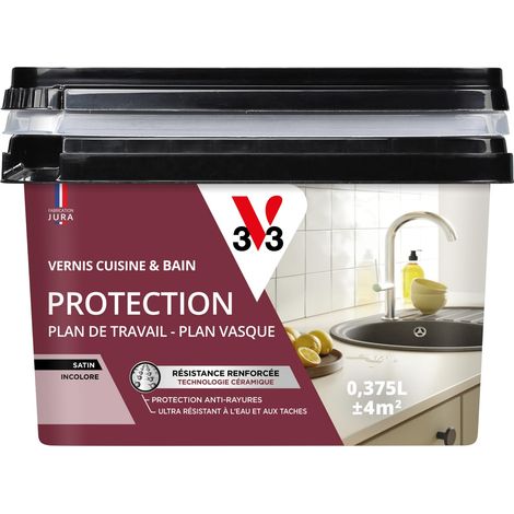 Vernis Cuisine et Bain Protection Plan de Travail Incolore Satin 375ml (1/3)