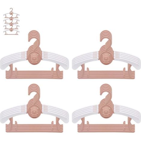 20 cintres empilables antidérapants pour enfants, réglables 28-36 cm, en PP écologique, idéaux pour vêtements bébé et jeunes enfants