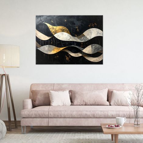 Wandbild Abstrakte Wellen mit Imitationstextur 90x60 (1/4)