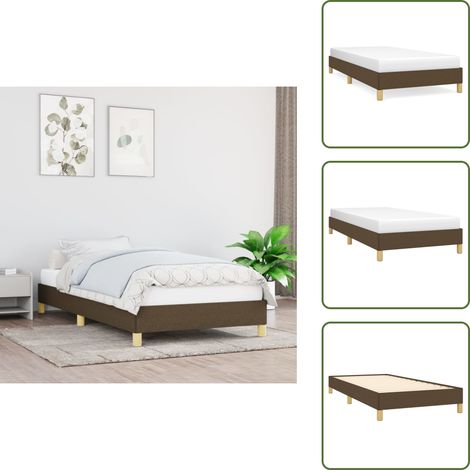 Bettgestell ohne Matratze Dunkelbraun 100x200 cm Stoff - Bettesrahmen - Doppelbett - Lattenrost - Holzbettrahmen - Massivholzbette (1/5)
