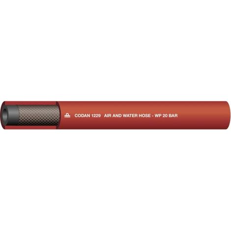 Tuyau Noir/rouge RS PRO, diamètre interne: 19mm, longueur 25m, pour Air, Eau ( Prix pour 1 )