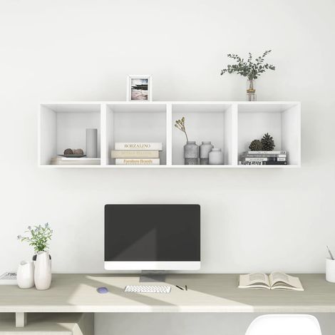 Mobili a Muro 4pz Bianchi 37x37x37 cm in Legno Multistrato vidaXL (1/5)