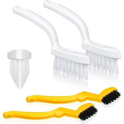 Brosse de Nettoyage des Interstices Brosses à Joints en Forme de V à Poils Rigides, Petites Brosse Nettoyage pour salle de bain, joints, sol, évier de cuisine (1/5)