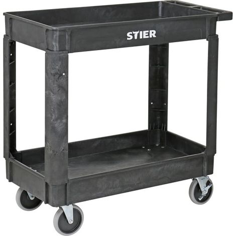 Chariot polyvalent en plastique STIER avec 2 plateaux, 250 kg, LxlxH 870x430x850 mm (1/4)