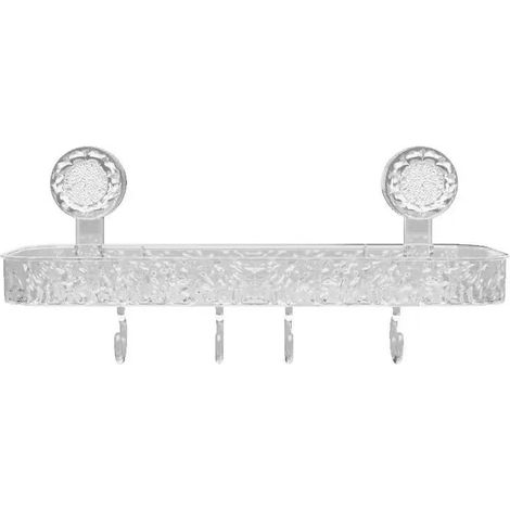 Plateau de douche 1 pièce, support de rangement à ventouse, aucun perçage requis, organisateur de douche à ventouse (1/4)