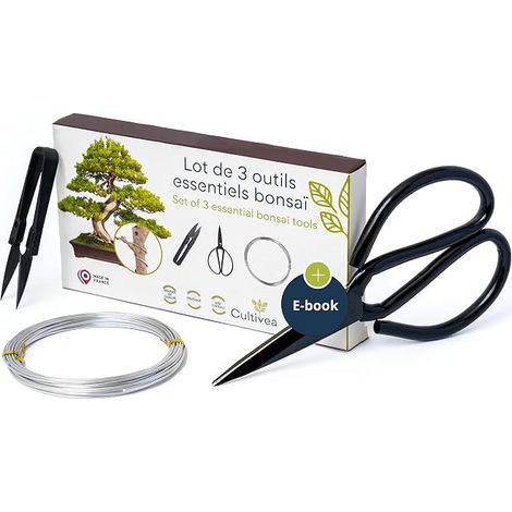 Set of 3 Essential Bonsai Tools, Scissors and Aluminium Wire (1/5)