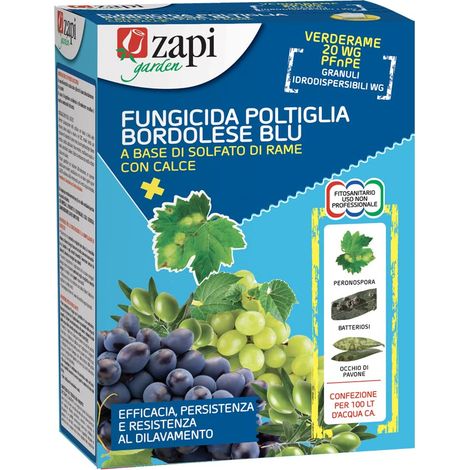 ZAPI Fungicida Poltiglia Bordolese Blu 20 WG 500 Gr Solfato di Rame con Calce Verderame